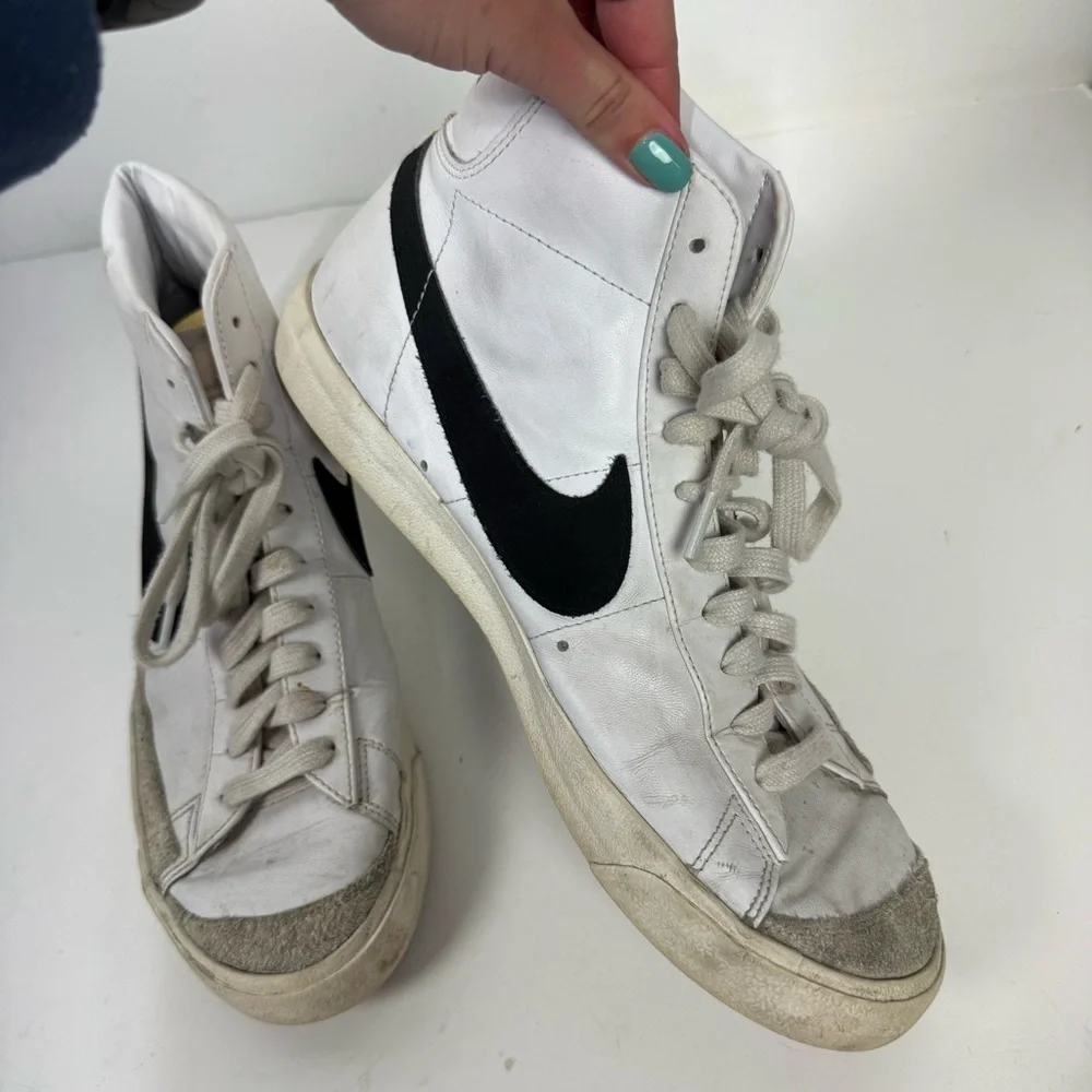 Nike Playboy Blazer Mid '77 Vintage Casual Shoes Black & White Weightlifting - Picture 5 of 9